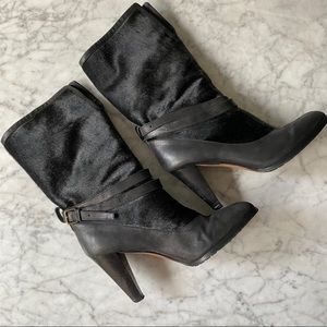 Derek Lam Calf Hair and Leather Mid-Calf Boots